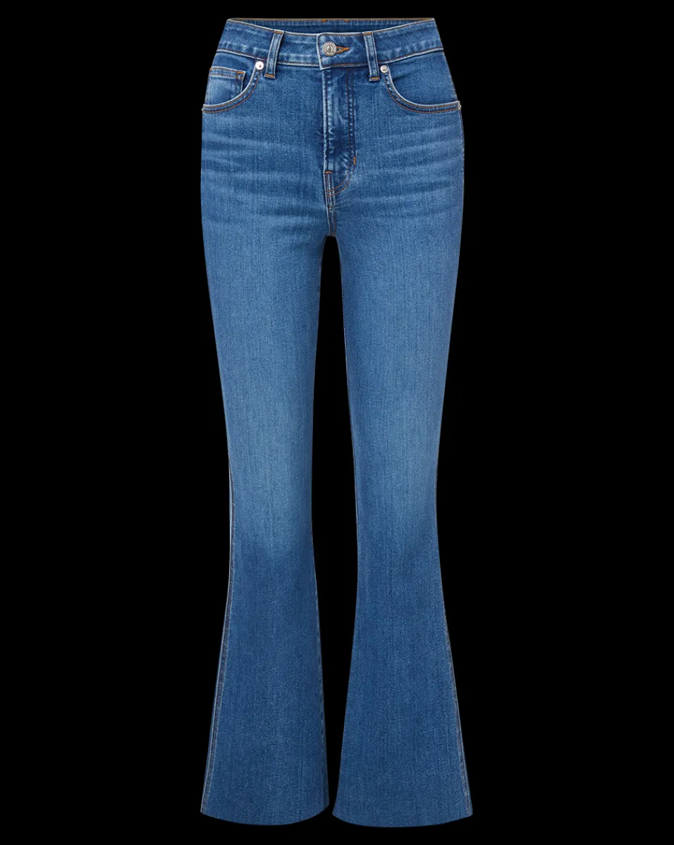 Veronica Beard Jeans*Carson Raw Hem Kick-Flare Jean in Serendipity