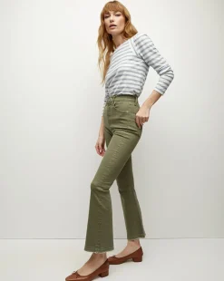 Veronica Beard Jeans*Carson Released Hem Kick-Flare Jean in Stone Army StoneArmy