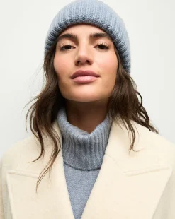 Veronica Beard Accessories|The Gift Guide*Cashmere Foldover Beanie in Smoke Blue SmokeBlue