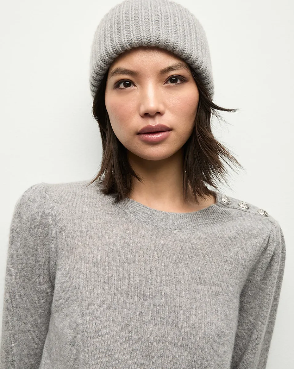Veronica Beard Accessories|The Gift Guide*Cashmere Foldover Beanie in Heather Grey HeatherGrey