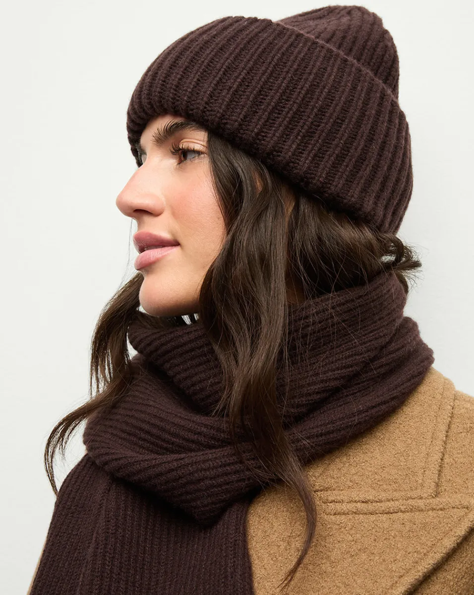 Veronica Beard Accessories|The Veronicas' Favorites*Cashmere Foldover Beanie in Dark Chocolate DarkChocolate