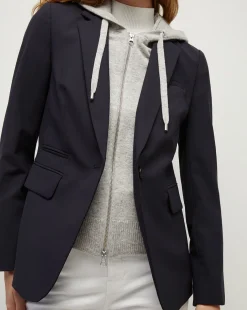 Veronica Beard Dickeys|Vb Classics*Cashmere Hoodie Dickey Grey