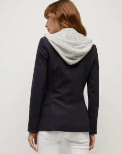 Veronica Beard Dickeys|Vb Classics*Cashmere Hoodie Dickey Grey