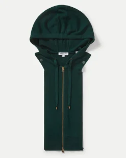 Veronica Beard Dickeys*Cashmere Hoodie Dickey in Dark Green Pine