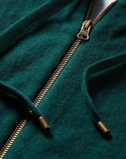 Veronica Beard Dickeys*Cashmere Hoodie Dickey in Dark Green Pine