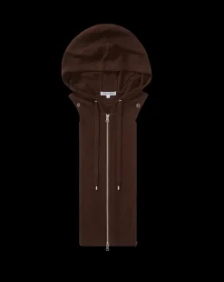 Veronica Beard Dickeys*Cashmere Hoodie Dickey in Dark Chocolate DarkChocolate