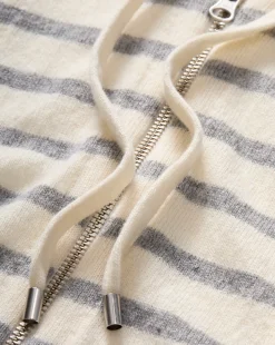 Veronica Beard Dickeys*Cashmere Hoodie Dickey in Ivory/Heather Grey Ivory/HeatherGrey