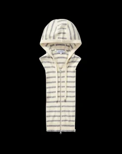 Veronica Beard Dickeys*Cashmere Hoodie Dickey in Ivory/Heather Grey Ivory/HeatherGrey