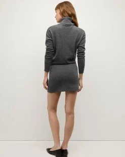 Veronica Beard Dresses*Cassidy Merino Cashmere Turtleneck Dress in Charcoal