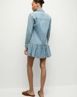 Veronica Beard Dresses*Catherine Denim Dress in Pebble Stone PebbleStone