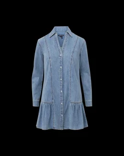 Veronica Beard Dresses*Catherine Denim Dress in Pebble Stone PebbleStone