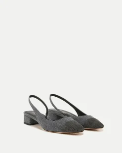 Veronica Beard Flats & Loafers*Cecile Cap-Toe Denim Slingback Blue/Black