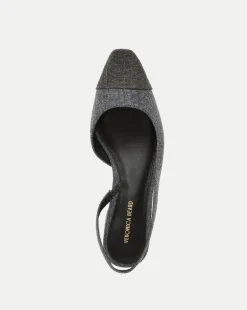 Veronica Beard Flats & Loafers*Cecile Cap-Toe Denim Slingback Blue/Black