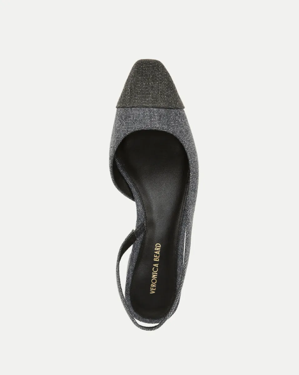 Veronica Beard Flats & Loafers*Cecile Cap-Toe Denim Slingback Blue/Black