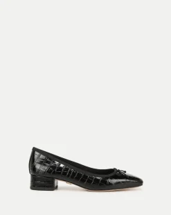 Veronica Beard Flats & Loafers|Pumps*Cecile Croc-Embossed Ballet Pump in Black
