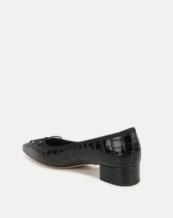 Veronica Beard Flats & Loafers|Pumps*Cecile Croc-Embossed Ballet Pump in Black