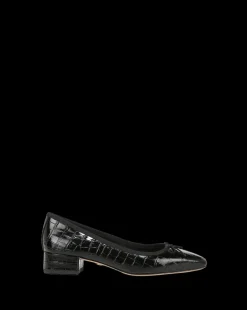 Veronica Beard Flats & Loafers|Pumps*Cecile Croc-Embossed Ballet Pump in Black