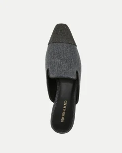 Veronica Beard Flats & Loafers*Cecile Denim Cap-Toe Mules DenimBlue/Black