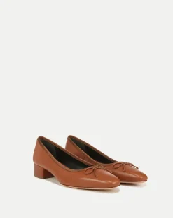 Veronica Beard Flats & Loafers|Pumps*Cecile Leather Ballet Pump Caramel