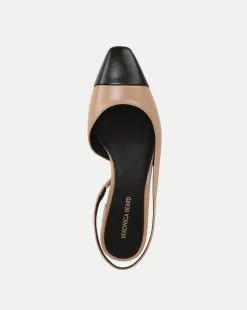 Veronica Beard Flats & Loafers|Vb Classics*Cecile Leather Cap-Toe Slingback in Bisque/Black
