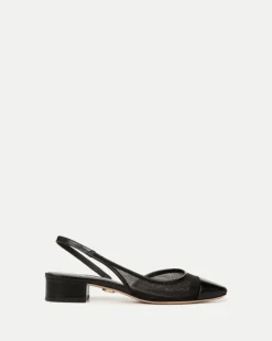Veronica Beard Flats & Loafers*Cecile Mesh Cap-Toe Slingback in Black BlackMesh/Black