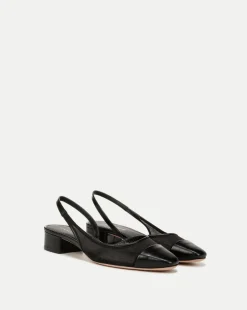 Veronica Beard Flats & Loafers*Cecile Mesh Cap-Toe Slingback in Black BlackMesh/Black