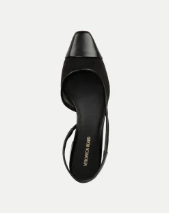 Veronica Beard Flats & Loafers*Cecile Mesh Cap-Toe Slingback in Black BlackMesh/Black