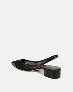 Veronica Beard Flats & Loafers*Cecile Mesh Cap-Toe Slingback in Black BlackMesh/Black