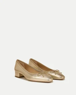 Veronica Beard Flats & Loafers|Pumps*Cecile Metallic Leather Ballet Pumps Platinum