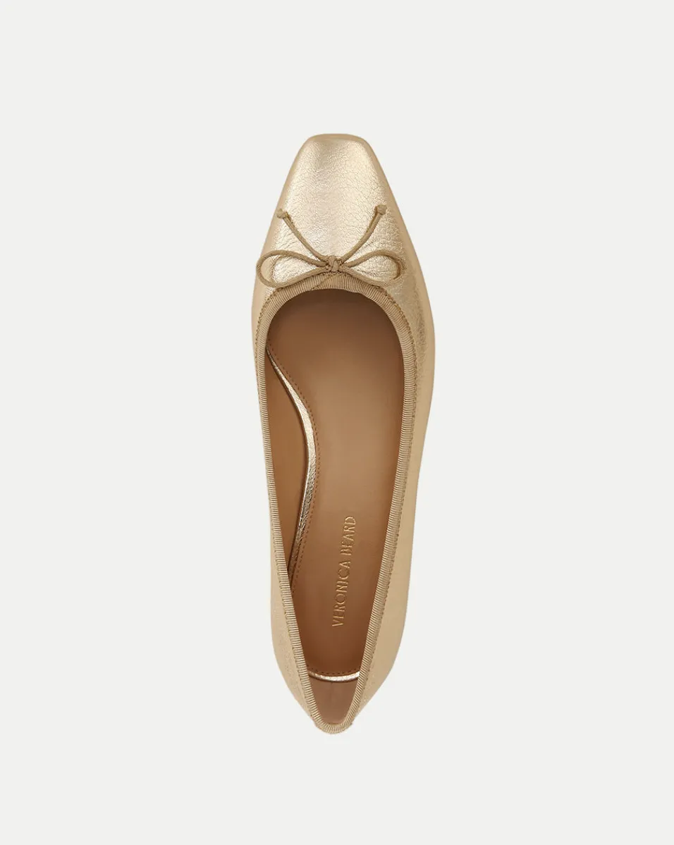 Veronica Beard Flats & Loafers|Pumps*Cecile Metallic Leather Ballet Pumps Platinum