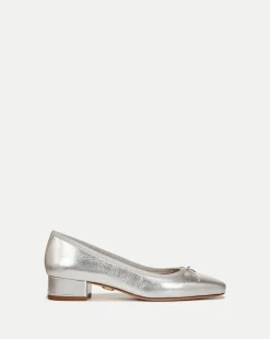 Veronica Beard Flats & Loafers|Pumps*Cecile Metallic Leather Ballet Pumps Platinum