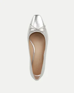 Veronica Beard Flats & Loafers|Pumps*Cecile Metallic Leather Ballet Pumps Platinum