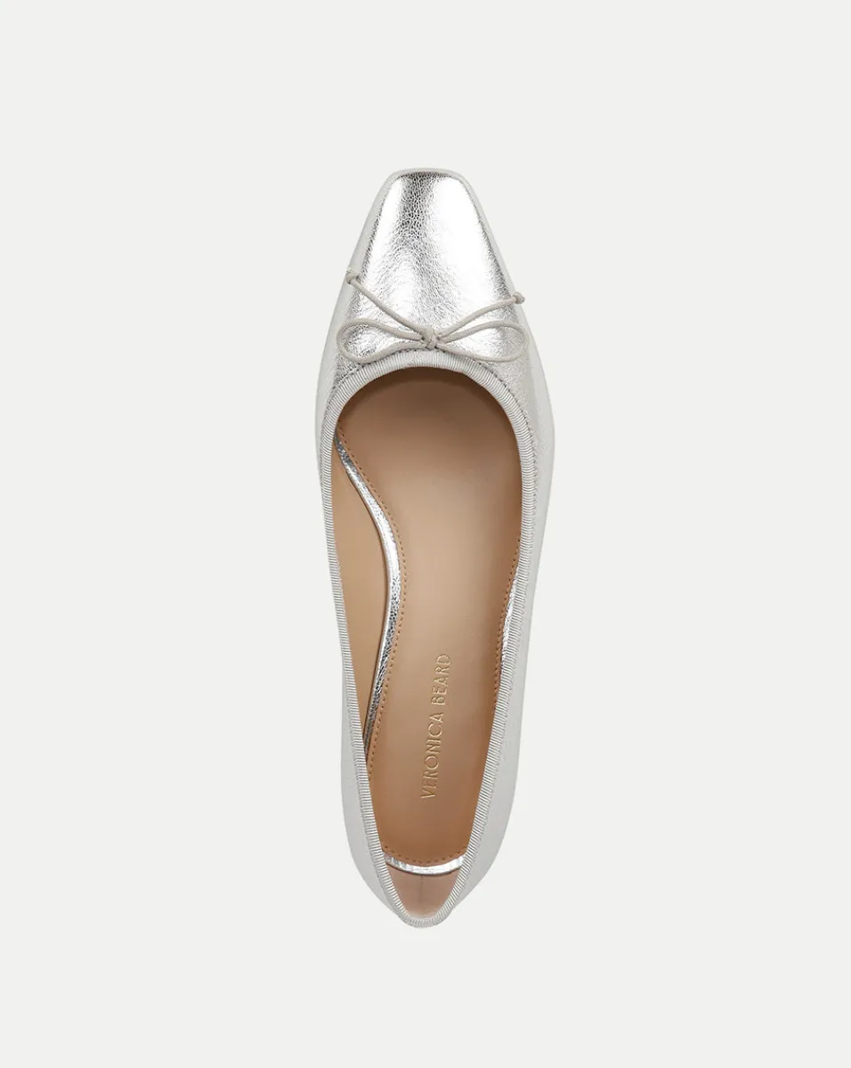 Veronica Beard Flats & Loafers|Pumps*Cecile Metallic Leather Ballet Pumps Platinum
