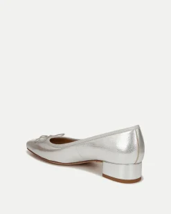 Veronica Beard Flats & Loafers|Pumps*Cecile Metallic Leather Ballet Pumps Platinum