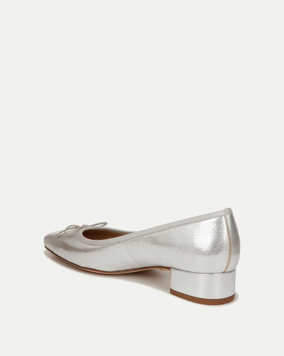 Veronica Beard Flats & Loafers|Pumps*Cecile Metallic Leather Ballet Pumps Platinum