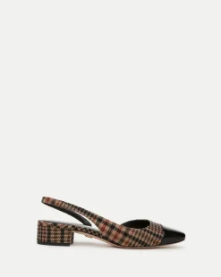 Veronica Beard Flats & Loafers*Cecile Plaid Cap-Toe Slingback in Camel Multi CamelMulti