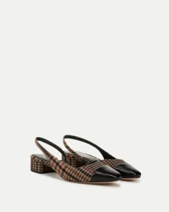 Veronica Beard Flats & Loafers*Cecile Plaid Cap-Toe Slingback in Camel Multi CamelMulti