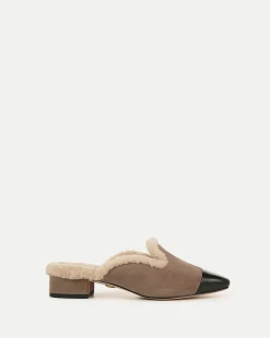 Veronica Beard Flats & Loafers*Cecile Shearling Mule in Taupe