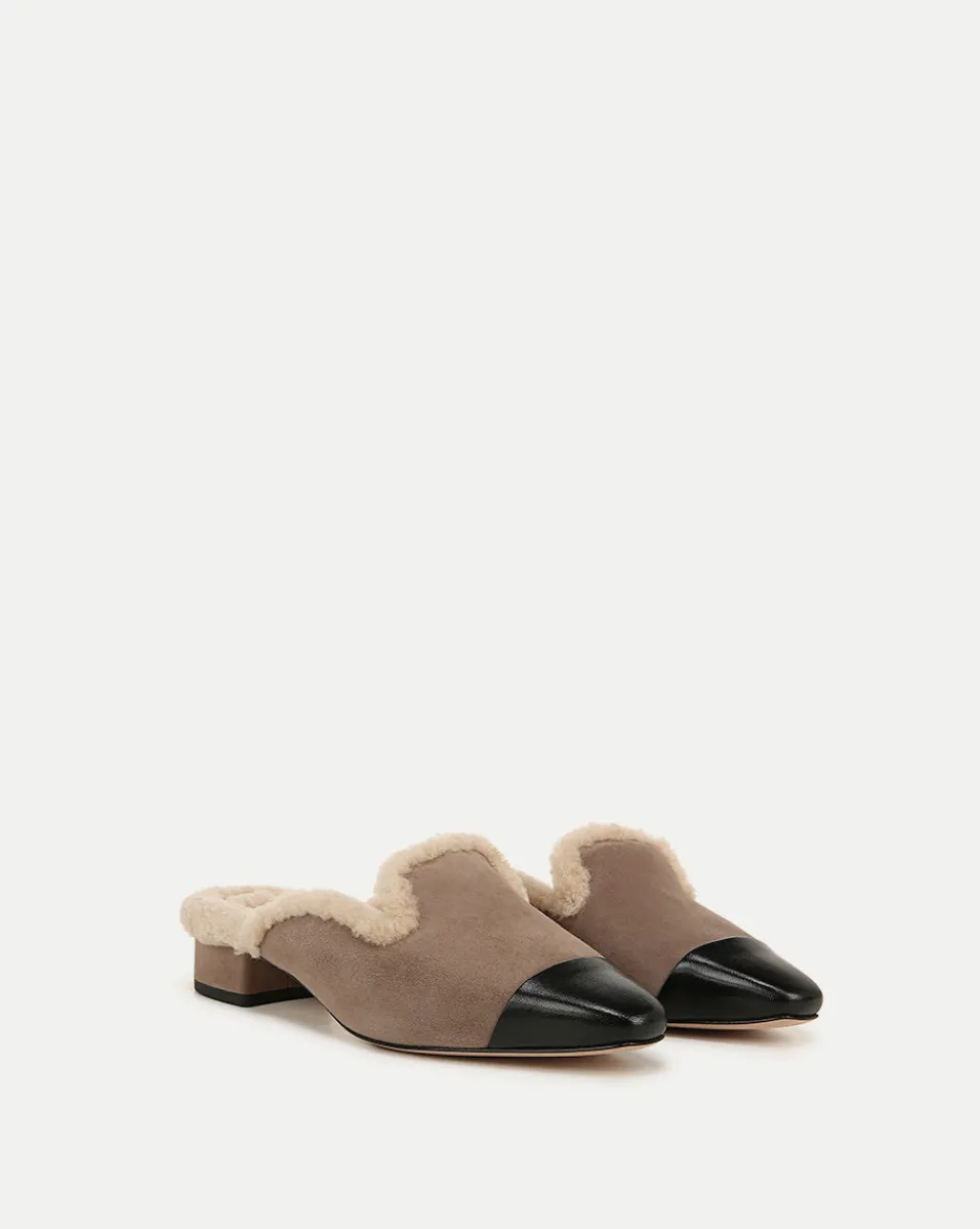Veronica Beard Flats & Loafers*Cecile Shearling Mule in Taupe
