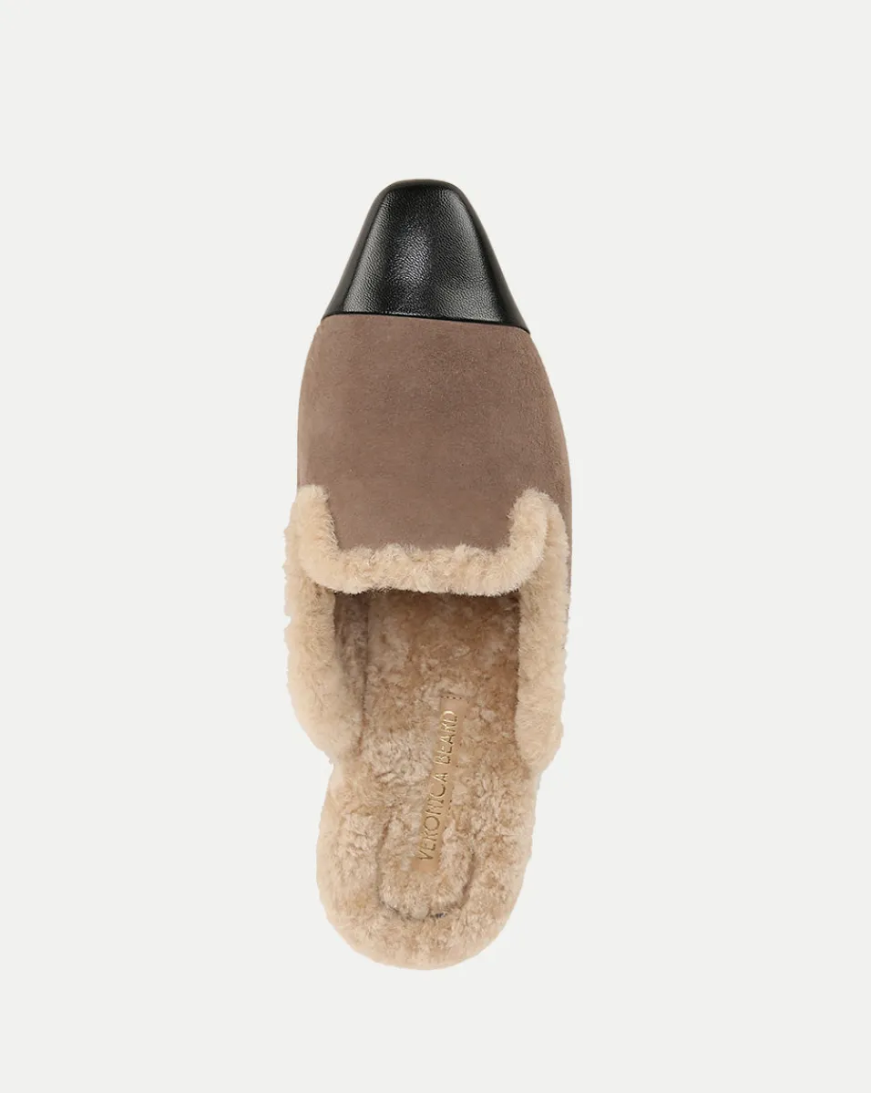 Veronica Beard Flats & Loafers*Cecile Shearling Mule in Taupe