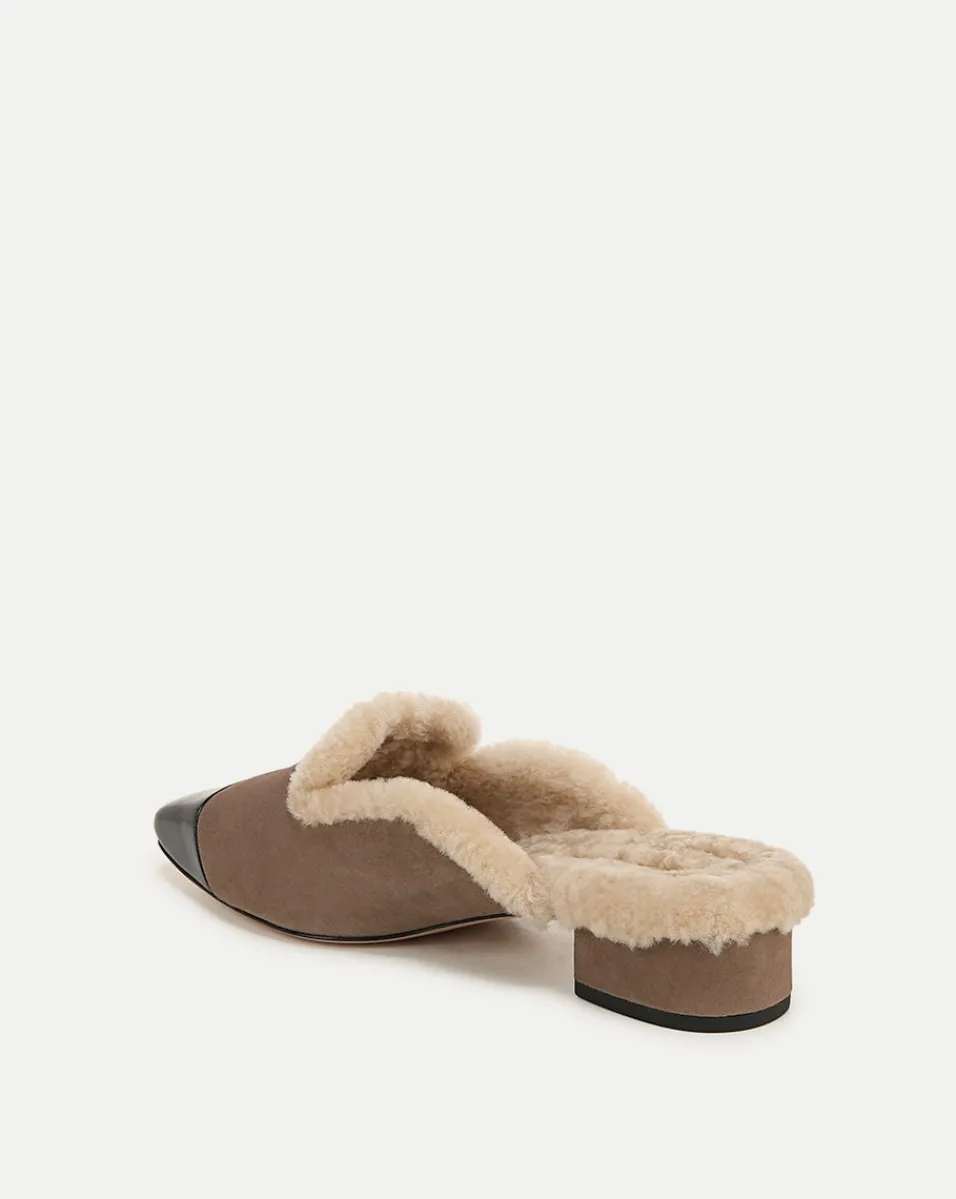 Veronica Beard Flats & Loafers*Cecile Shearling Mule in Taupe