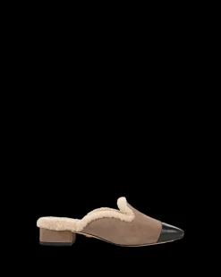 Veronica Beard Flats & Loafers*Cecile Shearling Mule in Taupe