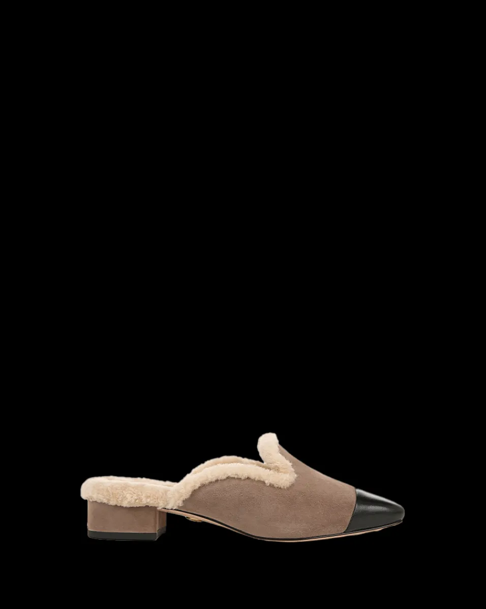 Veronica Beard Flats & Loafers*Cecile Shearling Mule in Taupe