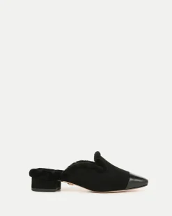 Veronica Beard Flats & Loafers*Cecile Shearling Mule in Black