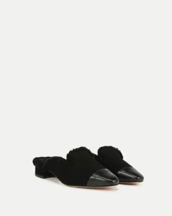 Veronica Beard Flats & Loafers*Cecile Shearling Mule in Black