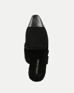 Veronica Beard Flats & Loafers*Cecile Shearling Mule in Black