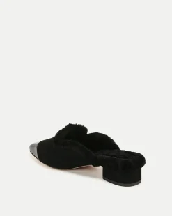 Veronica Beard Flats & Loafers*Cecile Shearling Mule in Black
