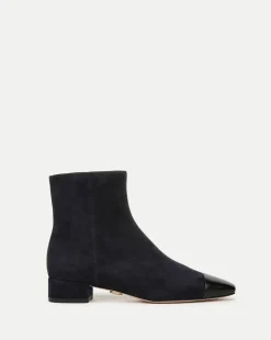 Veronica Beard Boots & Booties*Cecile Suede Cap-Toe Bootie in Indigo/Black
