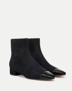 Veronica Beard Boots & Booties*Cecile Suede Cap-Toe Bootie in Indigo/Black