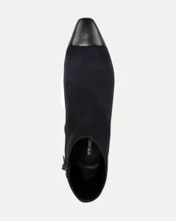 Veronica Beard Boots & Booties*Cecile Suede Cap-Toe Bootie in Indigo/Black